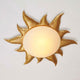 Deckenleuchte 2-flammig Sole Oro Eisen Gold mit goldener Sonnenform und sanfter Beleuchtung