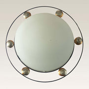 Taklampa med 2 ljuskällor Snail Three järn brun-guld-silver i modern design med rund glasskiva.
