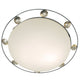 Deckenleuchte 3-flammig Snail Three Eisen-Glas Braun-Silber-Gold mit hellem Lampenschirm und elegantem Design.