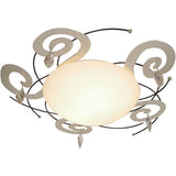 Loftslampe 2-flamme casino jern-glas krystal sort sølv