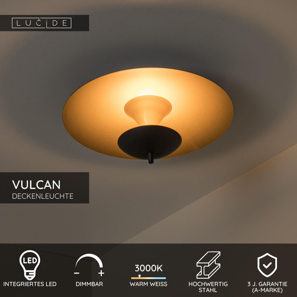 LED-Plafón Vulcan regulable Negro (4)