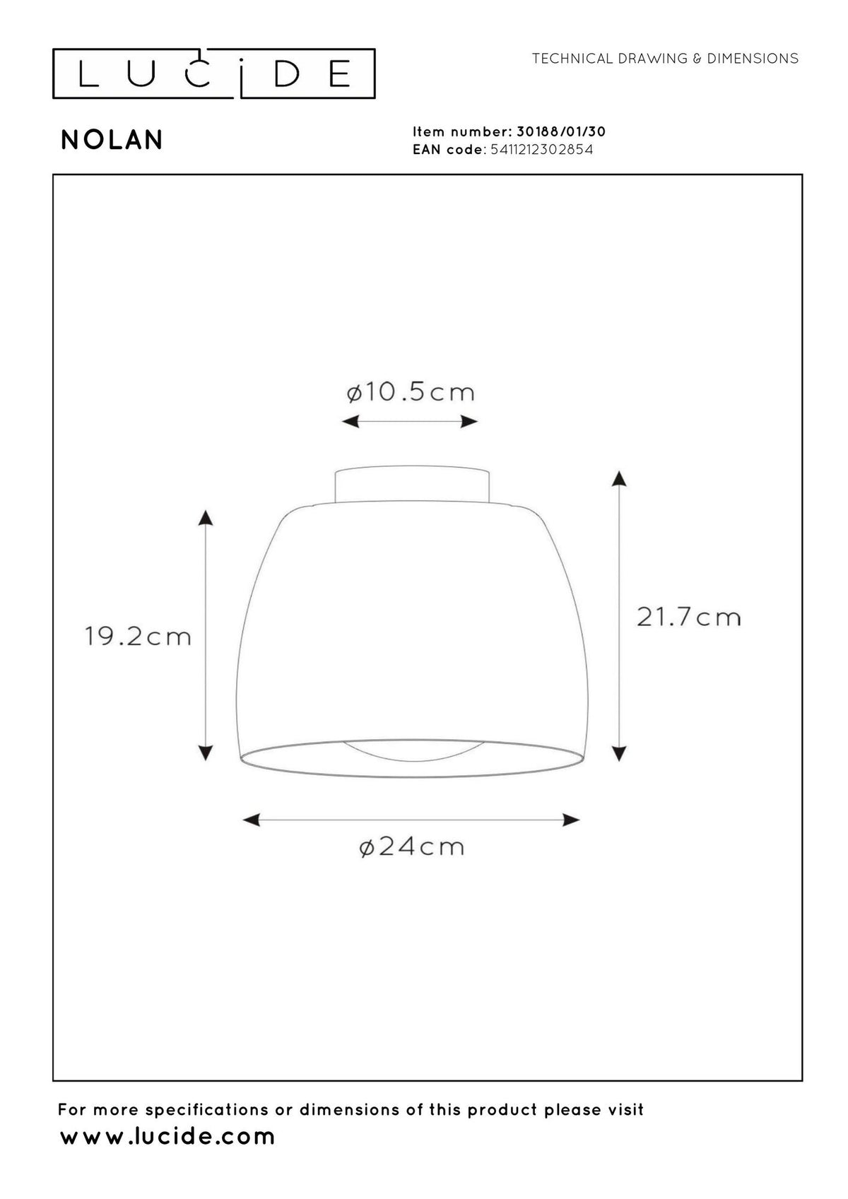 Lampa sufitowa Nolan półokrągła Ø 24 cm czarna (5)