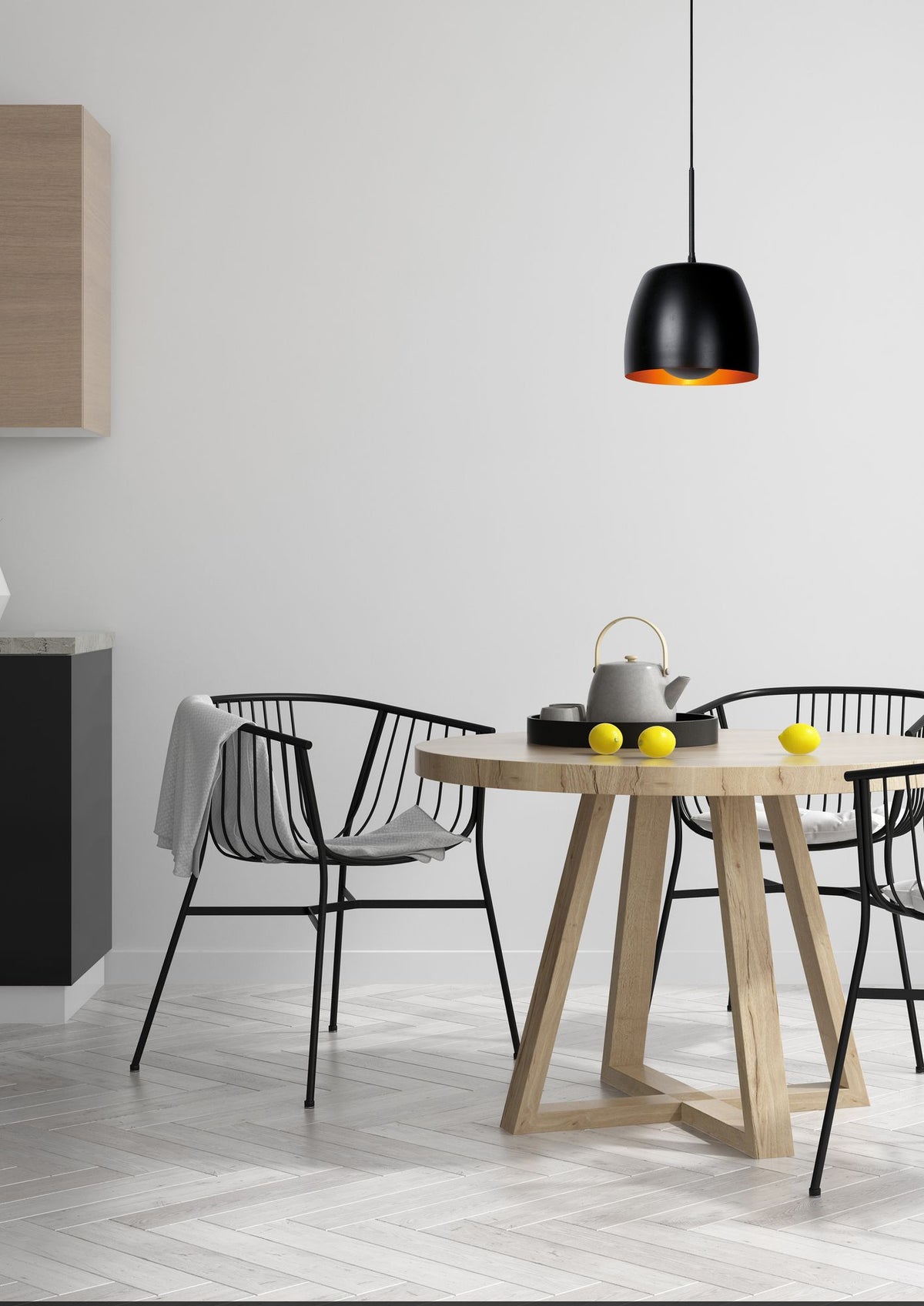 Suspension Nolan à 1 lumière, dimmable, réglable en hauteur, noire (1)