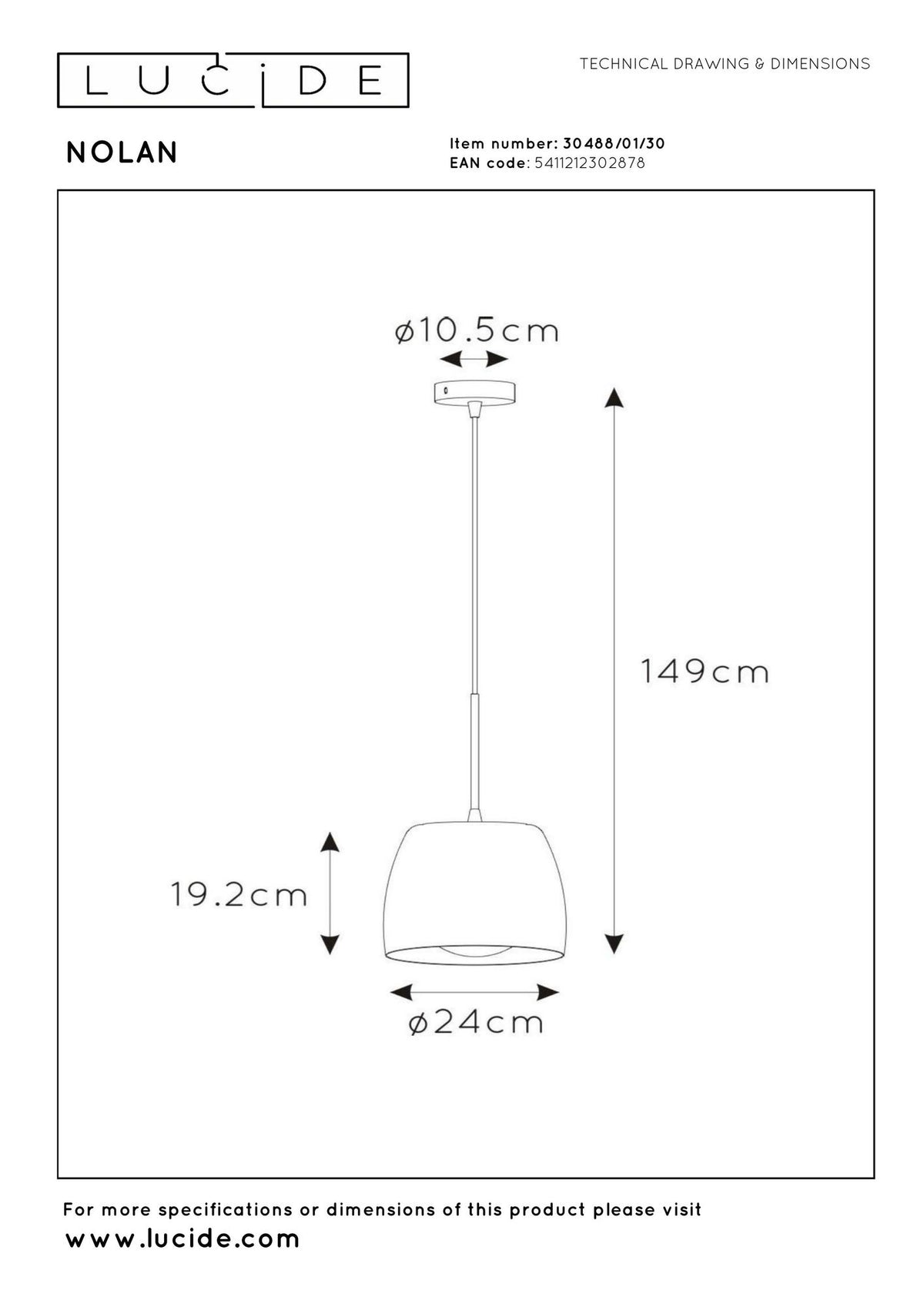 Suspension Nolan à 1 lumière, dimmable, réglable en hauteur, noire (7)