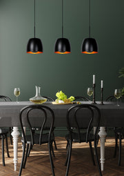 Lámpara colgante Nolan de 3 luces, negro, latón E27 (1)