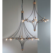 Millefoglie Krone 9-punktowa szkło przezroczyste Ø 80 cm, nowoczesna lampa sufitowa o eleganckim designie i przezroczystych elementach szklanych.
