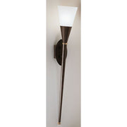 Applique Tromba rouille antique avec laiton 82 cm, élégante lampe murale au design rouille antique et laiton.