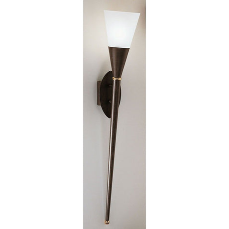 Tromba Wandleuchte rost-antik mit Messing 82cm, stilvolle Wandlampe in rost-antik und Messing-Design.