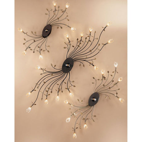 Plafonnier Millefoglie 1 à 2 flammes. Verre clair 20 cm dans un design élégant avec une lumière chaleureuse.
