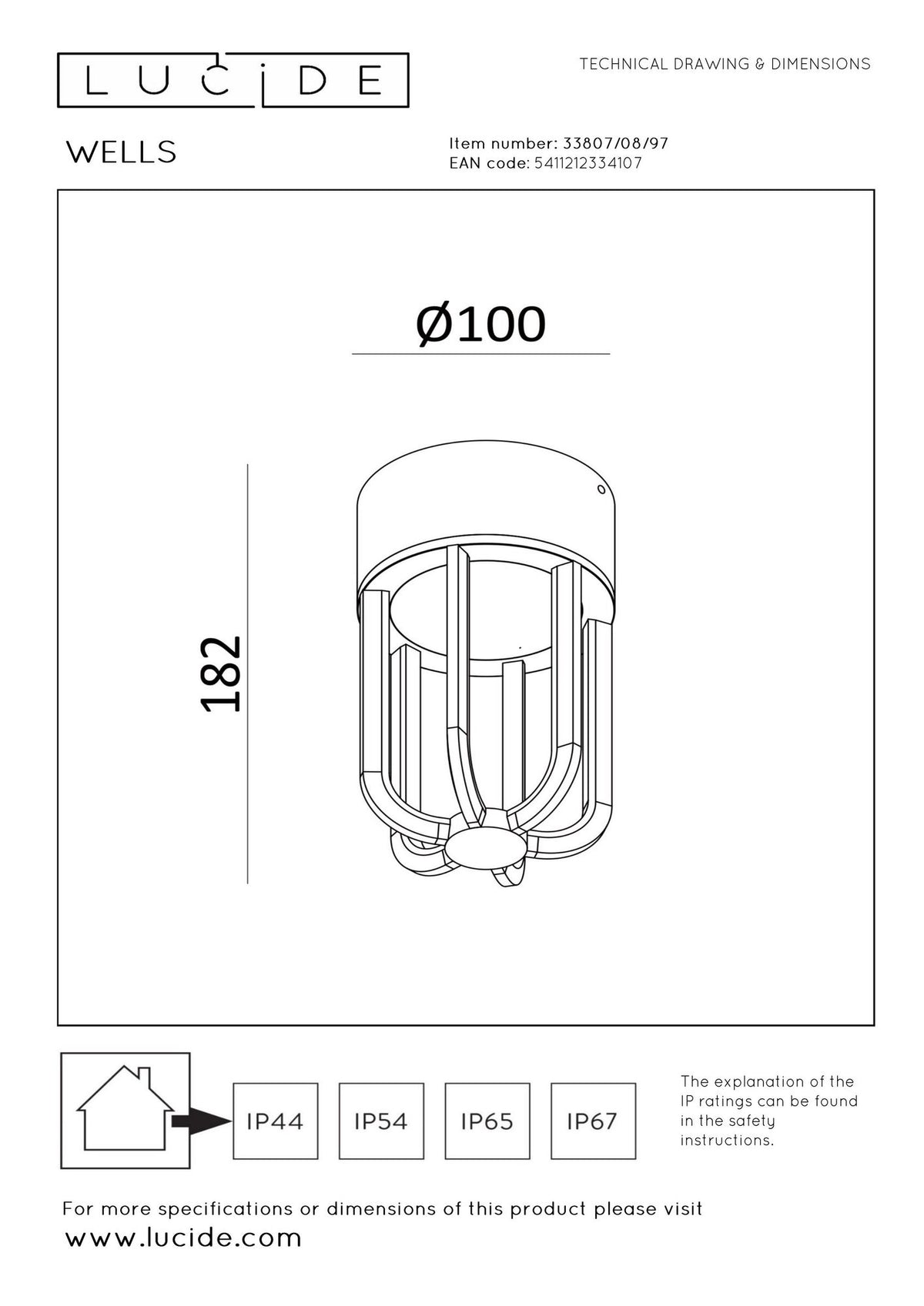 Außen-Deckenleuchte Wells LED IP54 Rostfarben (3)
