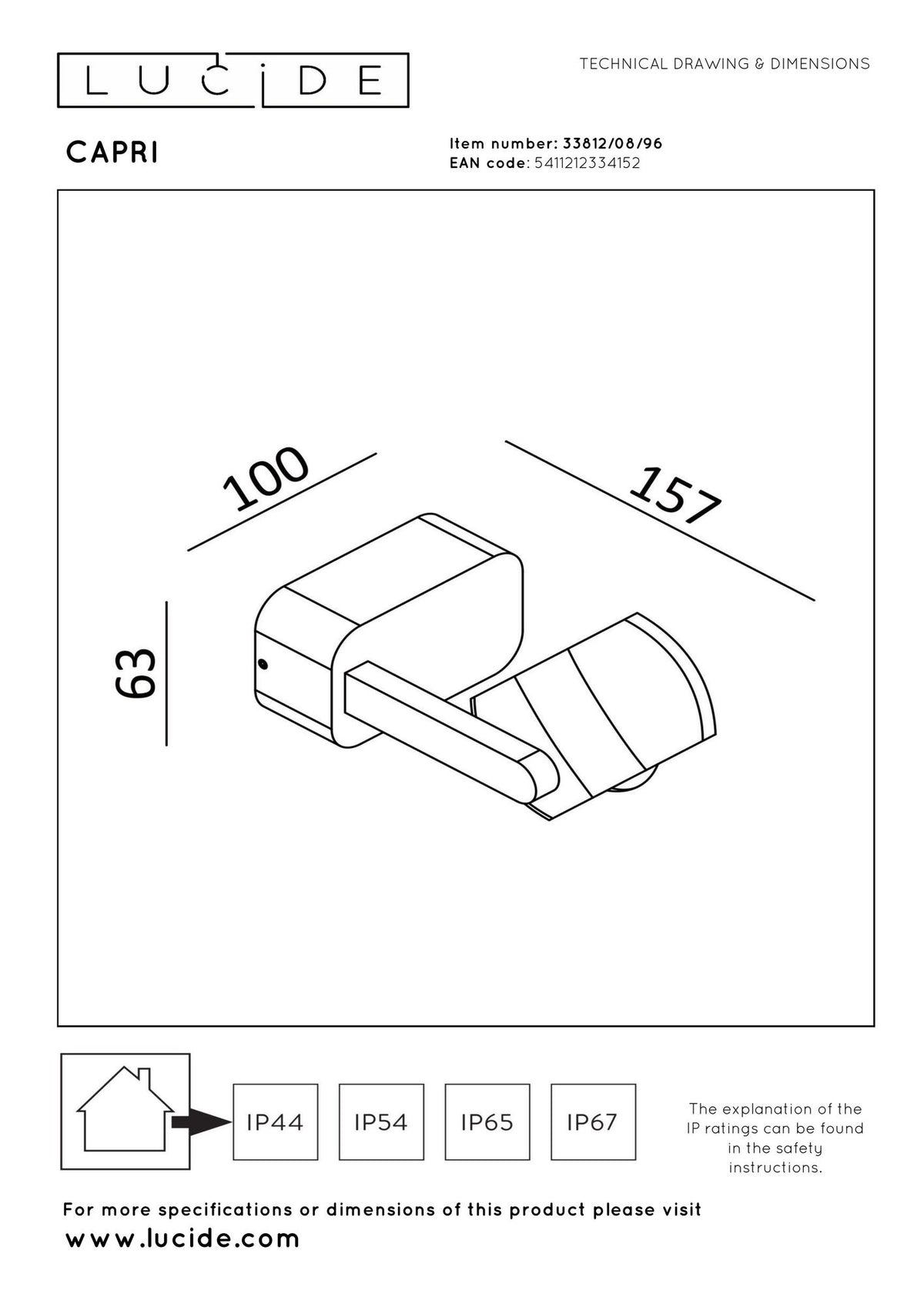 LED-Außenwandstrahler Capri schwenkbar IP54 (2)