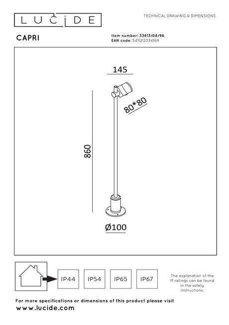 LED-Außenstehleuchte Capri IP54 schwenkbar Kaffee (2)