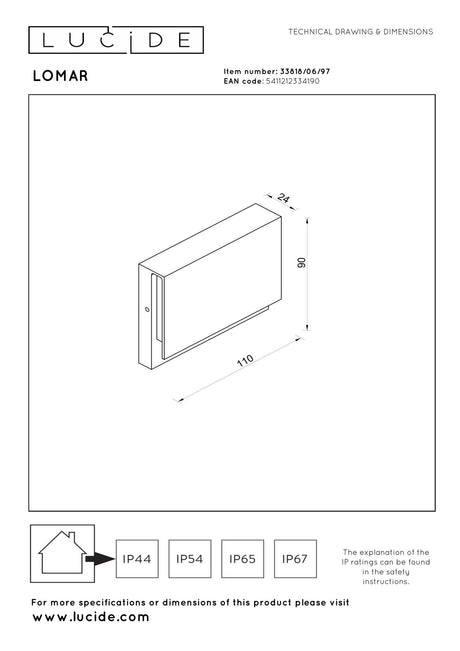 LED-Außenwandleuchte Lomar IP54 Rostfarben 11cm (2)