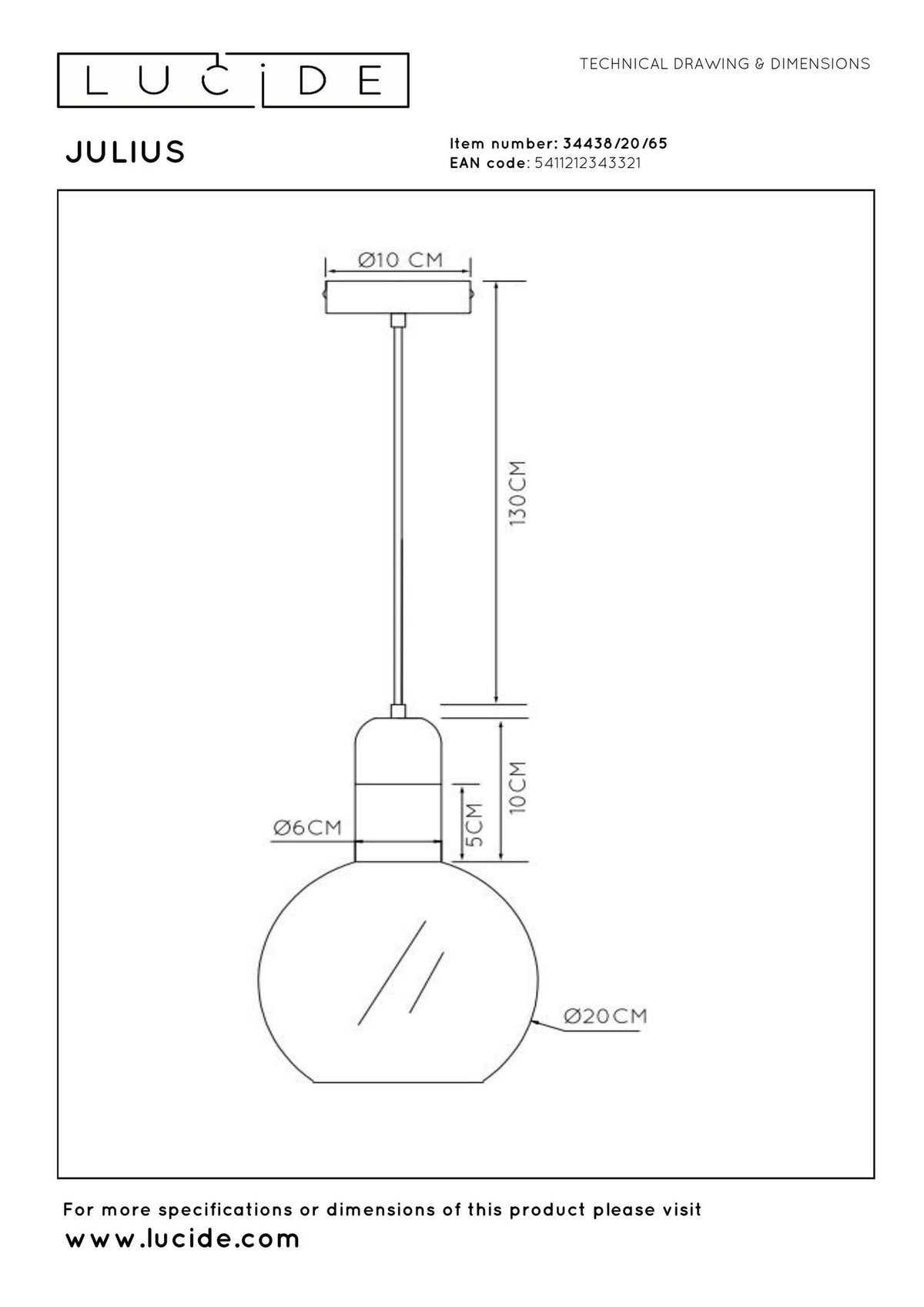 Pendelleuchte Julius mit rauchgrauem Glasschirm Ø 20cm (6)