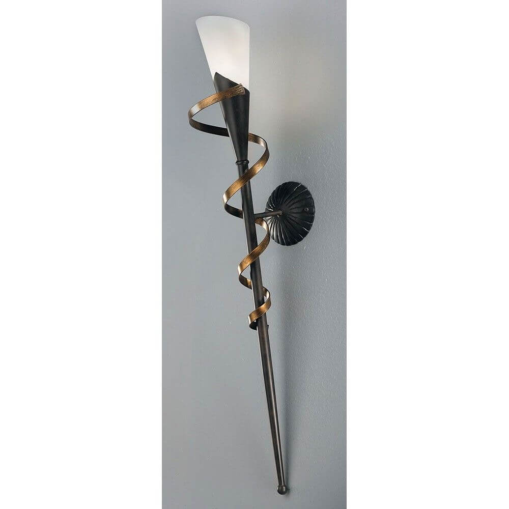 Fackel rost-antik Spirale Gold 86cm