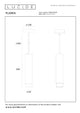Pendellampe Floris cylinderformet 1-lyskilde højdejusterbar Sort, messing (6)