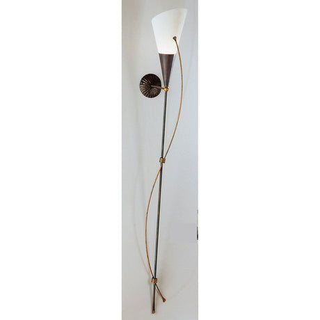 Fackel groß rost-antik S-Bogen Gold 163cm mit elegantem Design und geschwungener Form.