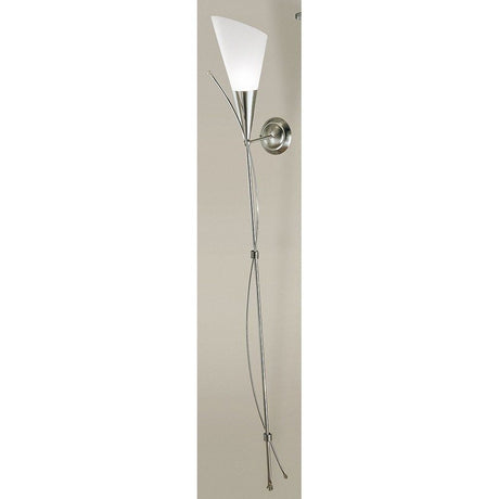 Torch large brushed nickel 163cm on the wall with modern design and stylish look.