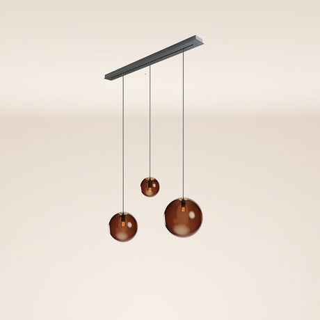 s.luce Orb Esstisch-Hängelampe 3-flammig 120cm Ø 20/30/40
