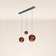 s.luce Orb lampada a sospensione per tavolo da pranzo a 3 luci 120cm Ø 20/30/40