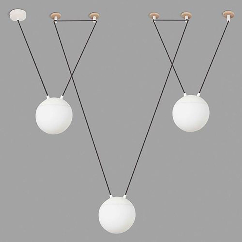 3-person hängande lampa gruva utrymme vitt