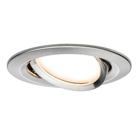 3er LED Einbauleuchten-Set Coin Slim rund Eisen dimm- & schwenkbar in modernem Design.