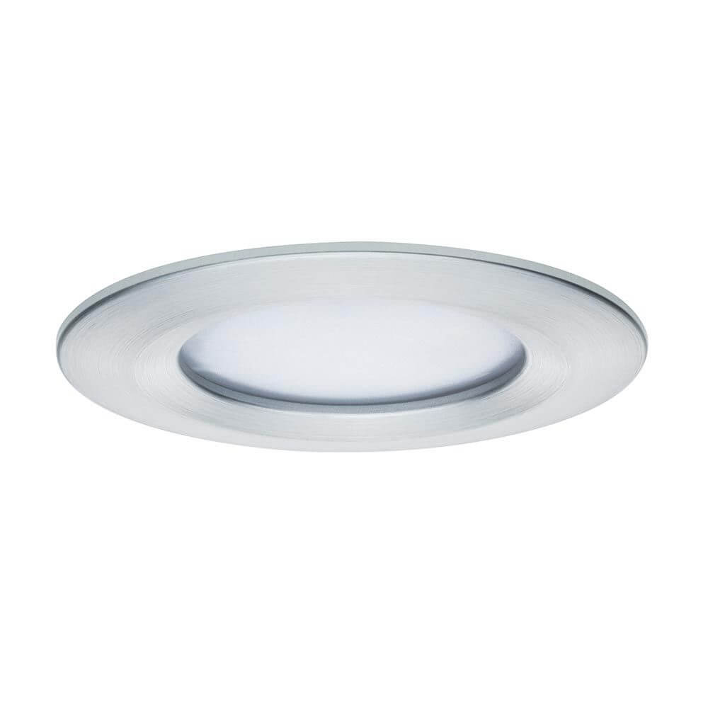 3er LED Einbauleuchten-Set Coin Slim IP44 rund 6,8W Alu Dimmbar in modernem Design mit flachem Gehäuse.