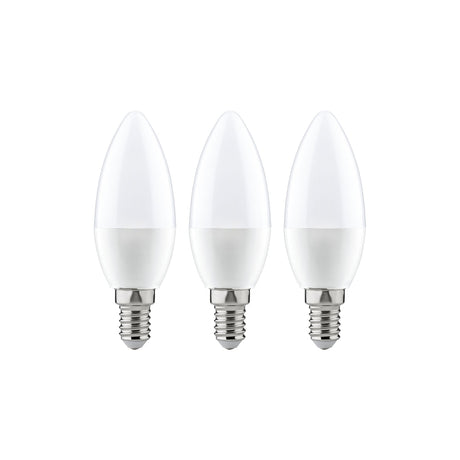 3er-Set E14 LED Kerze 4W 2700K - drei warmweiße LED-Lampen mit 15.000 h Lebensdauer