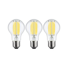 3er-Set LED E27 1055lm 5W 3000K von Paulmann Eco-Line, klare Filament-Lampen mit warmweißem Licht