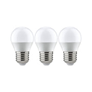 3er-Set E27 LED Tropfen 5,5W 2700K Paulmann, opale LED-Lampen mit warmweißem Licht für kleine Leuchten