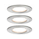 3er-Set Einbaulampe LED Nova rund 3-Stufen Dimmbar Eisen-Gebürstet in flachem Design, LED-Modul 2700K