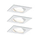 3er-Set Einbauleuchte LED Nova eckig 3-Stufen Dimmbar Weiß - Set aus 3 flachen LED-Leuchten in Weiß.