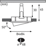 3er-Set Einbauleuchte LED Nova eckig 3-Stufen Dimmbar Weiß