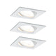 3er-Set Einbauleuchte LED Nova eckig Weiß in modernem Design, mit warmweißem Licht und flacher Bauweise.