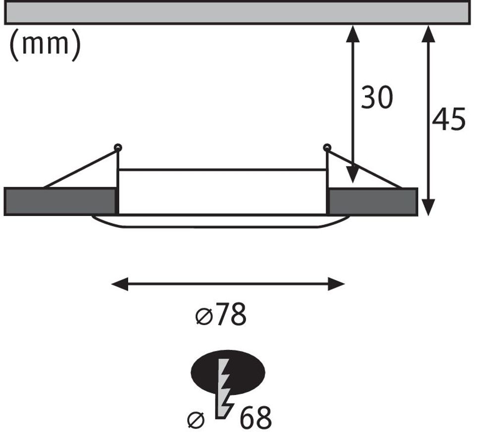 3er-Set Einbauleuchte LED Nova rund 3-Stufen Dimmbar Chrom  Paulmann   