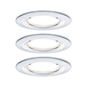 Set de 3 luminaire encastré LED Nova rond à 3 niveaux de variation Chrom en finition chromée, luminaires plats LED pour installation au plafond.