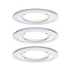 3er-Set Einbauleuchte LED Nova rund 3-Stufen Dimmbar Chrom in Chromfarbe, flache LED-Leuchten für Deckeninstallation.