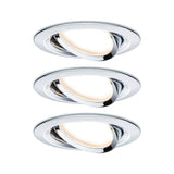 3er-Set Einbauleuchte LED Nova rund 3-Stufen Dimmbar Chrom