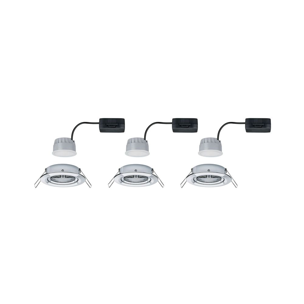 Lote de 3 focos empotrables LED Nova redondo 3 pasos regulable cromo