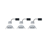 Lote de 3 focos empotrables LED Nova redondo 3 pasos regulable cromo