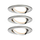 3er-Set Einbauleuchte LED Nova rund 3-Stufen Dimmbar Eisen-Gebürstet in einem kompakten Design.