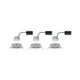 3er-Set Einbauleuchte LED Nova rund 3-Stufen Dimmbar Eisen-Gebürstet in modernem Design.