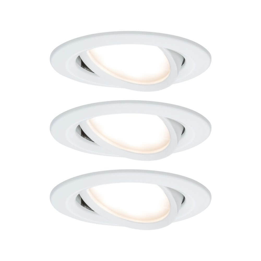 3er-Set Einbauleuchte LED Nova rund 3-Stufen Dimmbar Weiß - Flache LED-Leuchten in Weiß für dimmbares Licht
