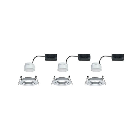 3er-Set Einbauleuchte LED Nova rund Alu-Gedreht - Set aus 3 Leuchten mit LED-Modul und flachem Design.