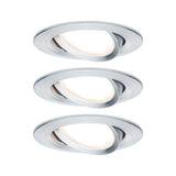 Lote de 3 focos empotrables LED Nova redondo aluminio torcido