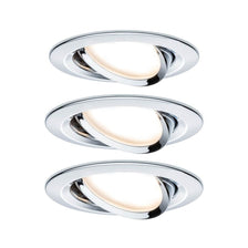 3er-Set Einbauleuchte LED Nova rund Chrom - modernes Design mit warmweißem Licht und flacher Bauweise