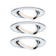 3er-Set Einbauleuchte LED Nova rund Chrom - modernes Design mit warmweißem Licht und flacher Bauweise