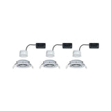 Lote de 3 focos empotrables LED Nova redondo cromo