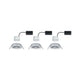 3er-Set Einbauleuchte LED Nova rund Chrom – LED-Modul inklusive, flacher Einbau, warmweiß, 230V-Direktanschluss.
