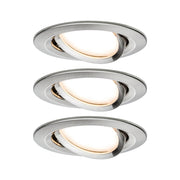 3er-Set Einbauleuchte LED Nova rund Eisen-Gebürstet – modernes Design mit warmweißem Licht
